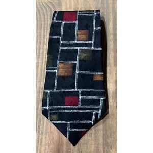 Robert Talbott Artsy Abstract Geometric Old Money Silk Accent Bold Grandpa Tie